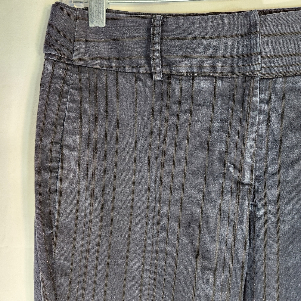 Company Ellen Tracy Navy w/ Sparkly Black Pin Stripes Cuffed Dress Pants Size 6